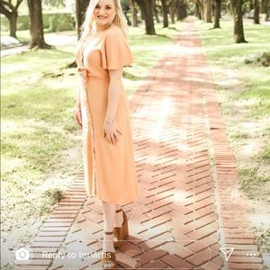 Orange button down dress